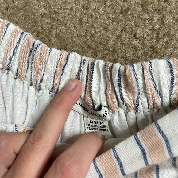 American Eagle striped crop wide leg palazzo pants - Picture 2 of 5